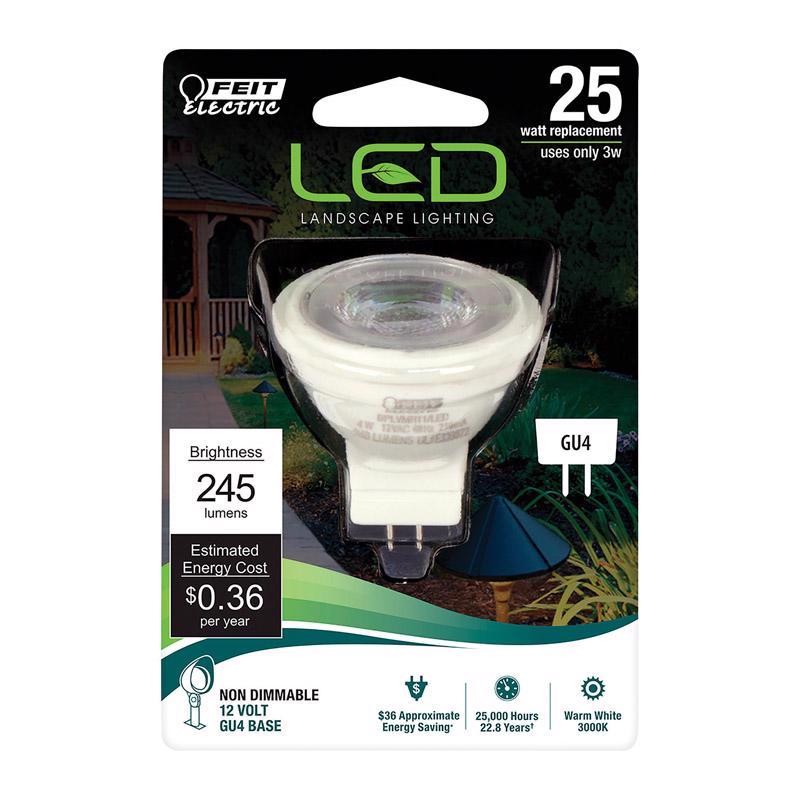 Feit Electric MR11 GU4 LED Bulb Warm White 25 Watt Equivalence 1 pk (Pack of 12)