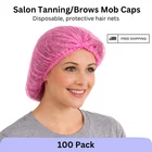 Vanity UK Mob Caps 100 Pink Hair Net Spray Tan Tanning Brows