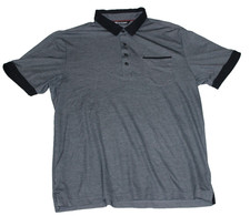 Travis Mathew Men's Polo Shirt Size L Gray Short Sleeve Pima Cotton Peru Golf