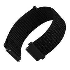 Adjustable Nylon Watch Band, Quick Release Sport Loop Strap  22mm Black