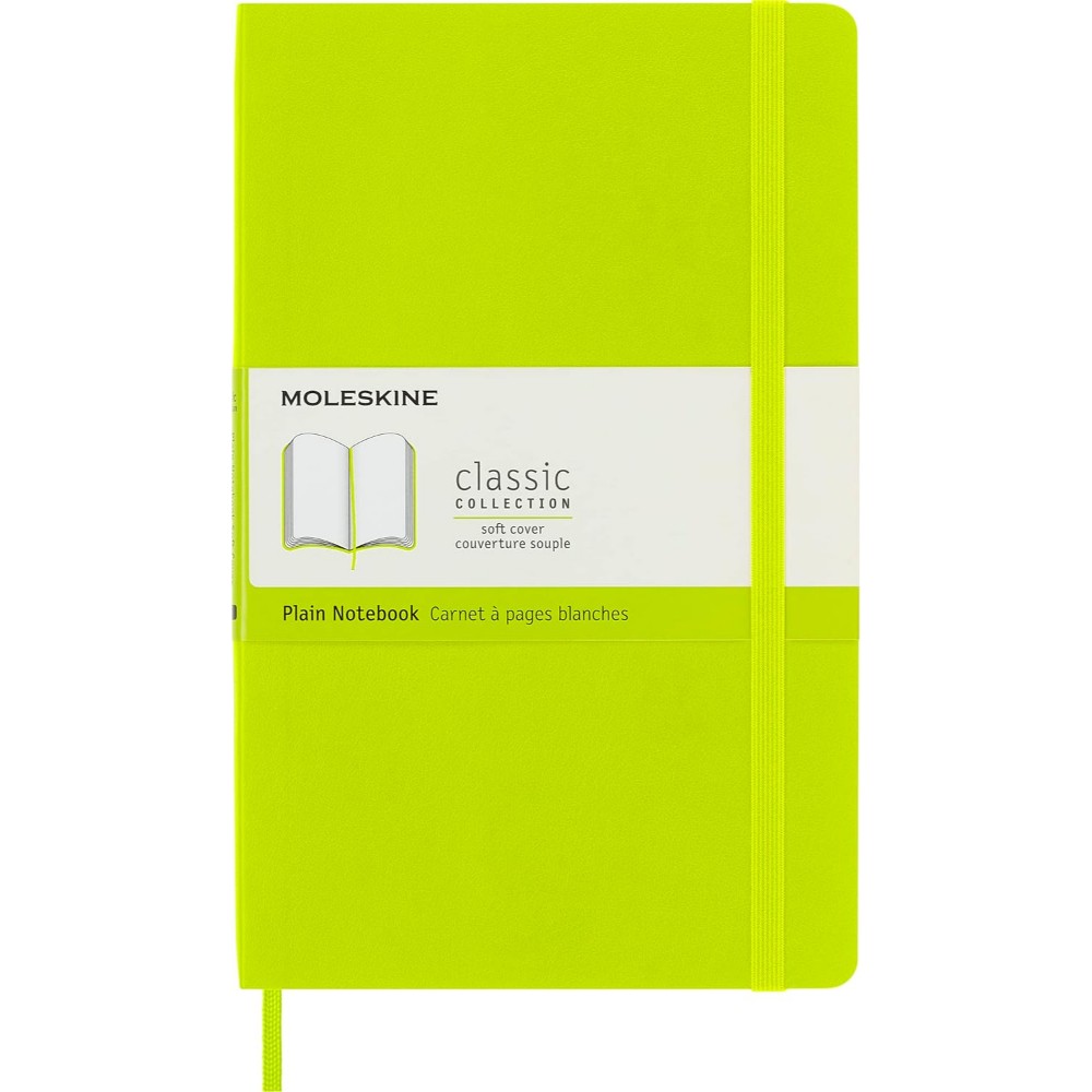 Moleskine Classic Notebook Lemon Green Large Softcover Elastic Closure Journal