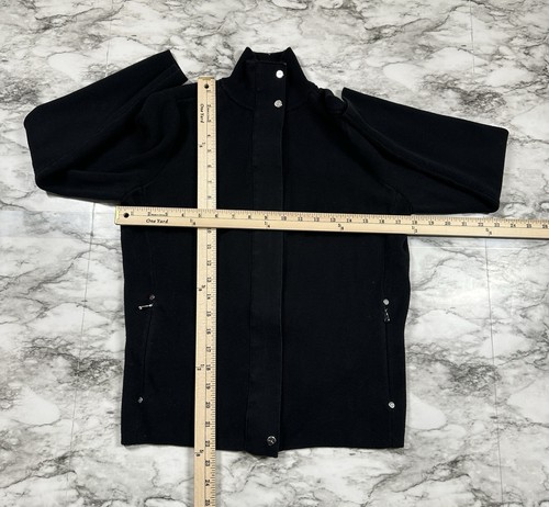 Lauren Ralph Lauren Sweatshirt Womens Size M Black Full-Zip & Snap ZipPocketsEUC - Picture 9 of 11