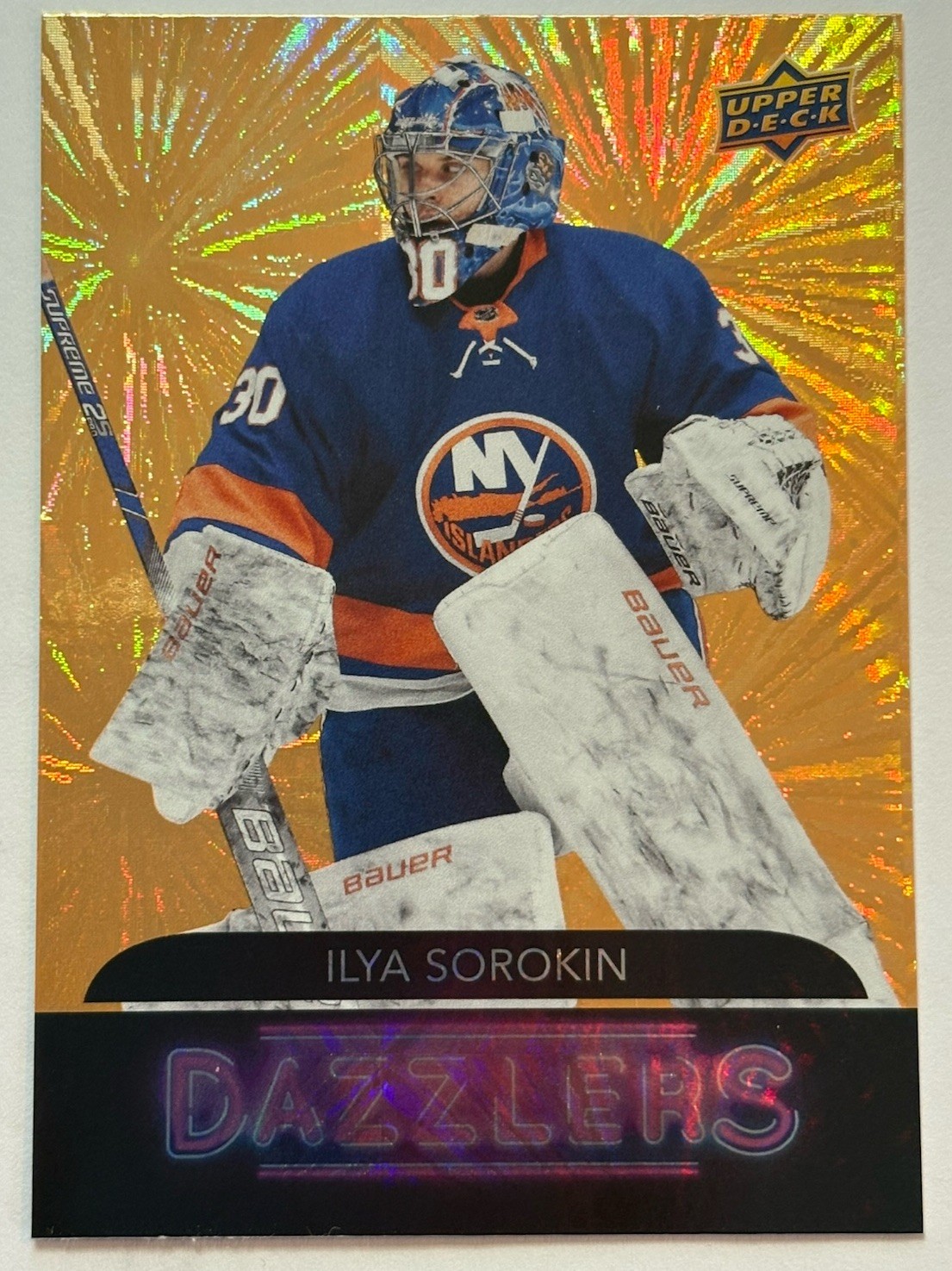 2020-21 Upper Deck Extended Series - Dazzlers Ilya Sorokin #DZ-127 Orange (RC)