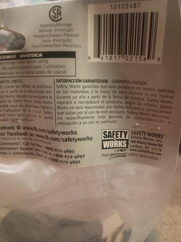 SAFETY WORKS 10103487 FACESHIELD WVISOR ADJUSTABLE; - Picture 9 of 9