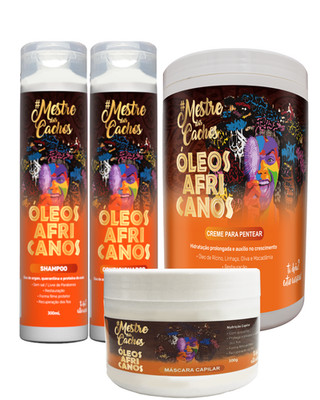 Mestre dos Cachos African Oils Kit   Deep Hair Nutrition, Shine & Curl Repair