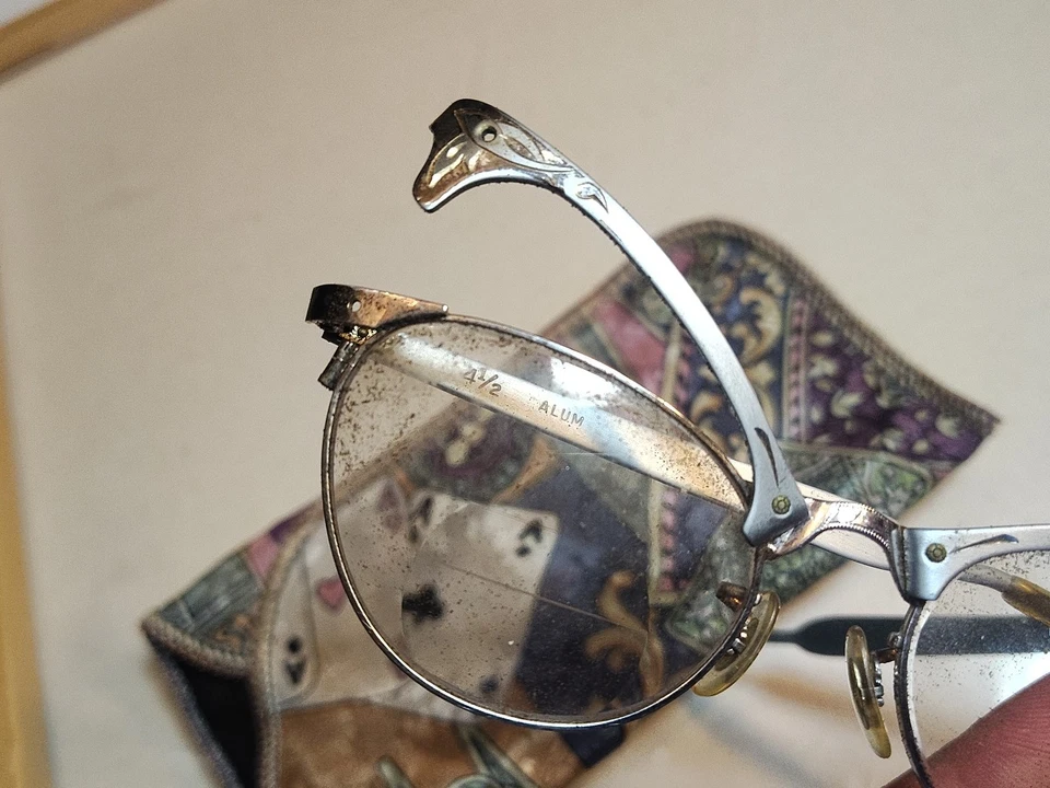 Gafas vintage 4 1/2 aluminio ornamentadas ojos de gato 1/10 12k oro relleno gafas leer Foto 3 de 4