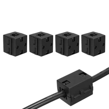 13mm Clip-on Ferrite Ring Core Square for Cable, Black 4pcs