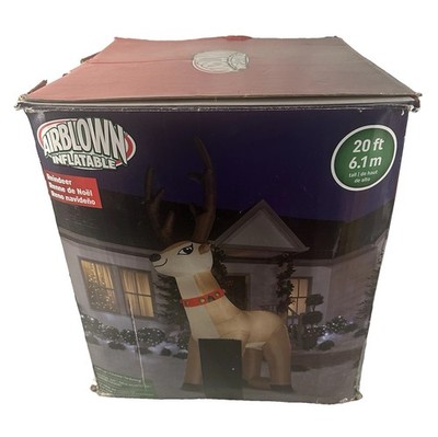 20 FT COLOSSAL REINDEER AIRBLOWN LIGHTED YARD INFLATABLE Gemmy Christmas