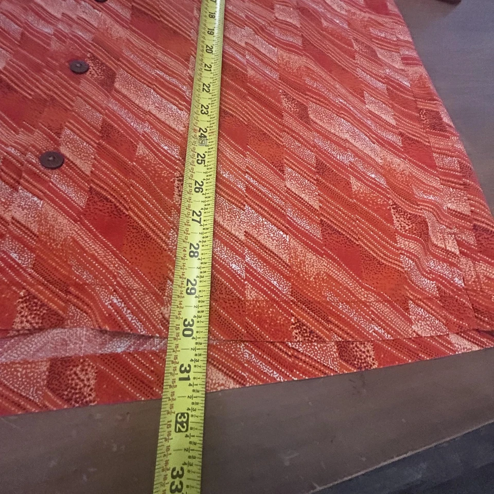 Camisa Tommy Bahama Para Hombre L Roja Naranja 100% Seda Paradise Nation Patrón Geométrico Foto 3 de 4