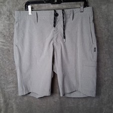 Oneill Crossover Hybrid Shorts Men Size 34 Gray Chino Board Shorts 4 Way Stretch