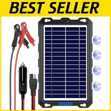 High-Efficiency 12V Solar Charger with LED Indicators - Ideal for 12V Batteries