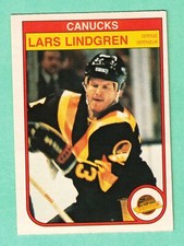 (1) LARS LINDGREN 1982-83 O-PEE-CHEE # 349 CANUCKS  EX/EX+ CARD (H9796)