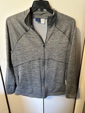 Reebok Women's Size XL Classic Zip Up Jacket With Thumb Holes Gray  White
