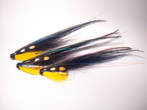 3 SALMON FLIES  DEE FOX SPRING TUBES ON COPPER TUBES BY TWEEDFLIES - Imagen 1 de 2