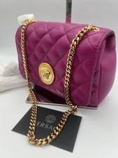 NWT Versace Medusa Tribute Nappa Leather Shoulder Chain Bag Crossbody In Orchid