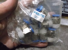 LOT OF 10 NEW IN PKG FESTO QS-3/8-10 PUSH-IN CONNECTOR 3/8" (BIN168)