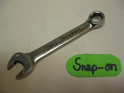 Snap-on tools OXI12SB 3/8'' SAE 6pt. Stubby Chrome Combination Wrench USA Nice!