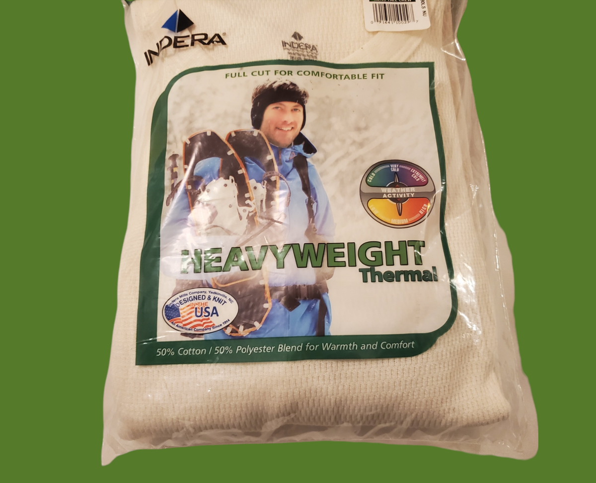 Men's Indera Mills Heavyweight Thermal Tops Color Natural Sizes