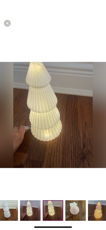 NEW MERRYBRITE WHITE FLOCK WHITE VELVET GLASS TREE AND 10.2”