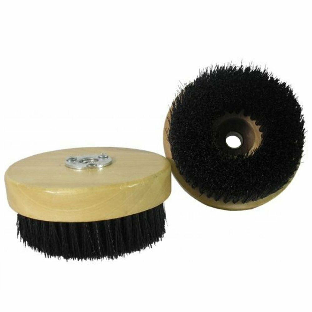 Carpet and Upholstery Shampoo 5&rdquo; Wood Block Brush for Rotary Buffers &ndash; Polishers