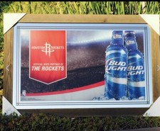 Bud Light Houston Rockets NBA Basketball Beer Bar Pub Man Cave Mirror  