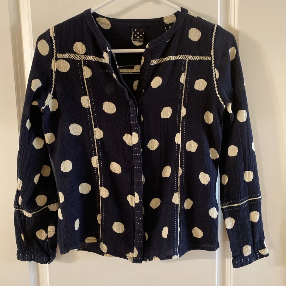 Camisa Scotch R'Belle Niñas Azul Índigo Gasa Botón Algodón -Talla 12/152 Foto 2 de 4