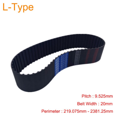 L-Type Timing Belt Pitch 9.525mm Rubber Close Loop Synchronous Width 20mm for 3D