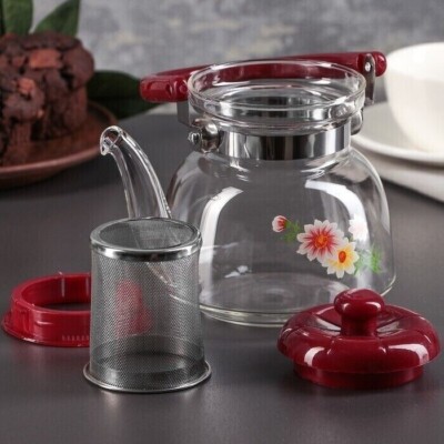 Große Hitzebeständige Glas Teekanne Teeei Sieb Kaffee Tee Blatt Borosilikat
