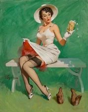 GIL ELVGREN Pin-Up Poster or Rolled Canvas Print "Squirrely Situation" #147