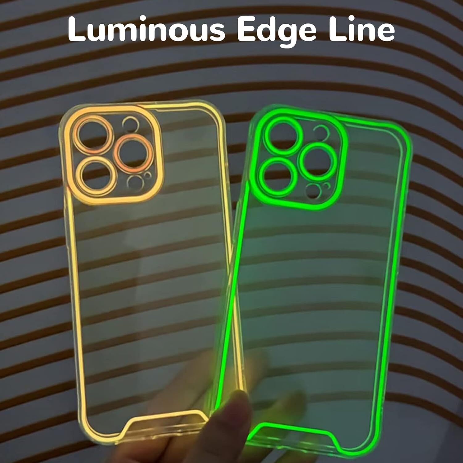 For iPhone 16 15 14 13 12 11 Pro Max Night Light Luminous Transparent Phone Case
