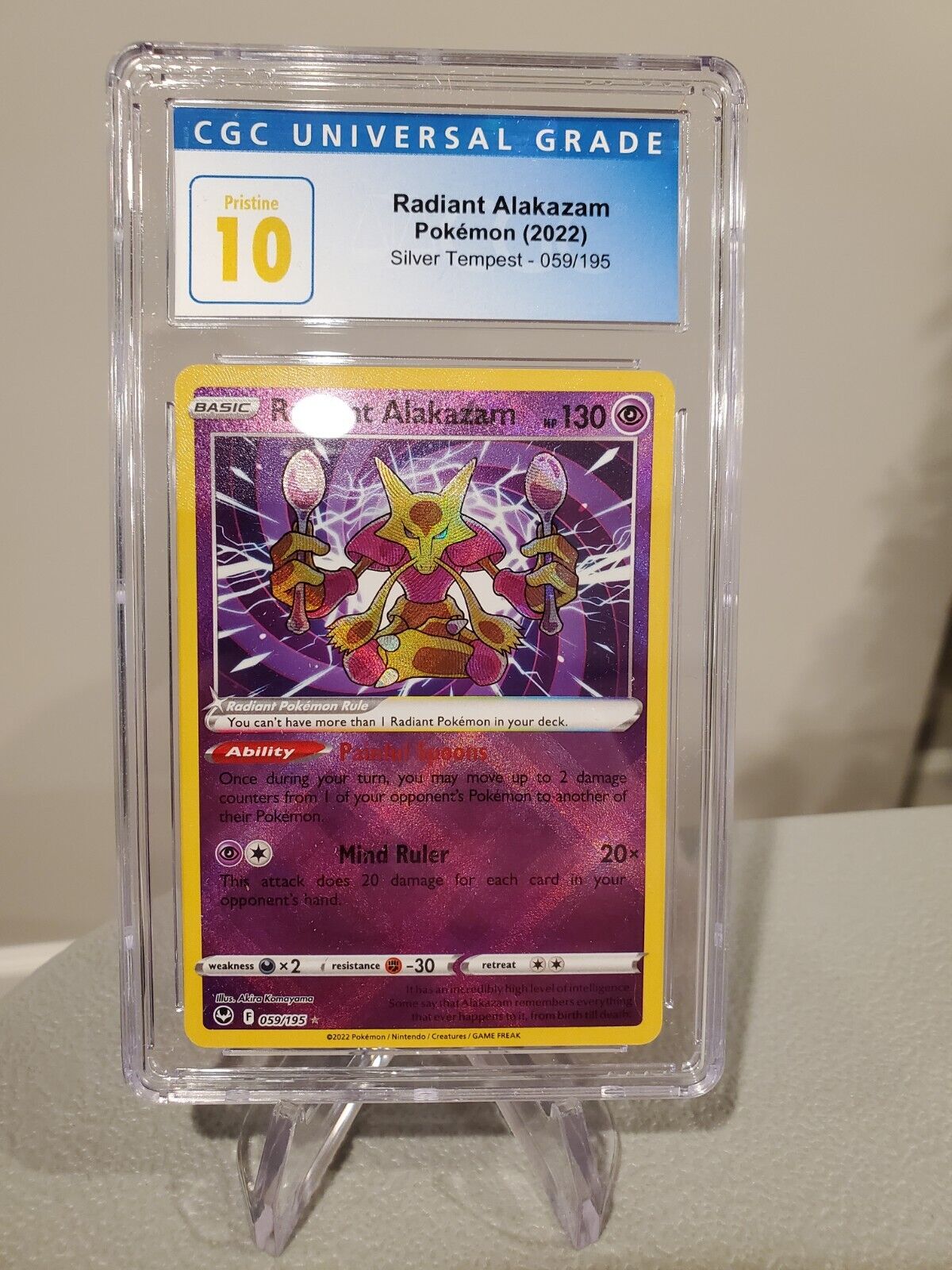 Radiant Alakazam 59/195 Pokemon Silver Tempest Card NEAR MINT NM Pokemon  Card