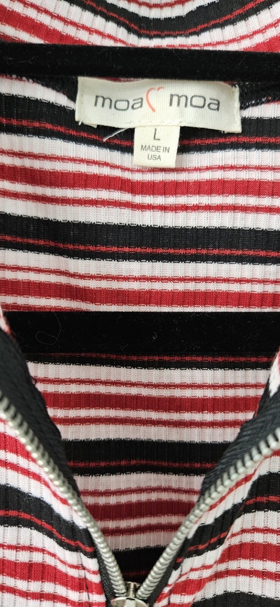 トップス MoA Moa,Moa Woman,Black & Floral Tee, Scoop Neck, 3/4 Slv