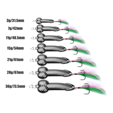 5Pcs Spoon Fishing Lures Lot Metal Dick Penis Shape Bait Crankbait Hook 3-36g