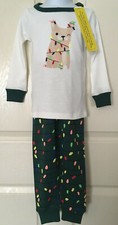 NEW Gymboree Girls Holiday Pajamas 2 Piece Set Kitty Cat Lights Green Sizes
