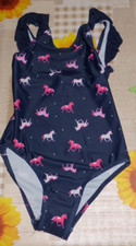 schöner  Badeanzug  Pferde - Design     Größe   98 /  104