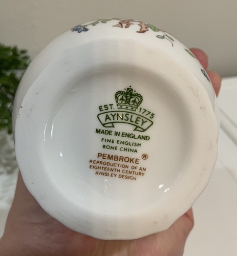 Aynsley England Floral Botanical Bird Of Paradise White Gold Trim Bud China Vase - Picture 6 of 8
