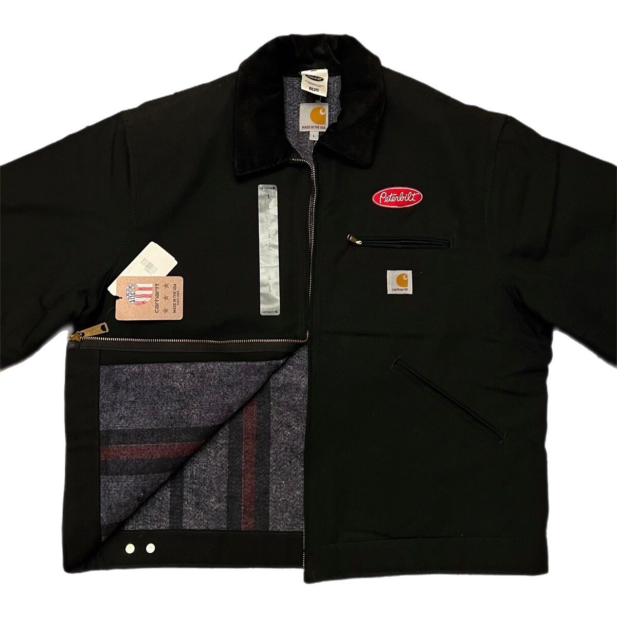 Vintage 90's Carhartt J001 BLK Canvas Corduroy Blanket-Lined Vintage 90's Carhartt J001 BLK Canvas Corduroy Blanket-Lined