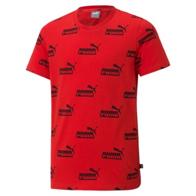 Puma Kids Amplified All Over Print AOP Tee High Risk Red 116 128 140 152 164 NEU
