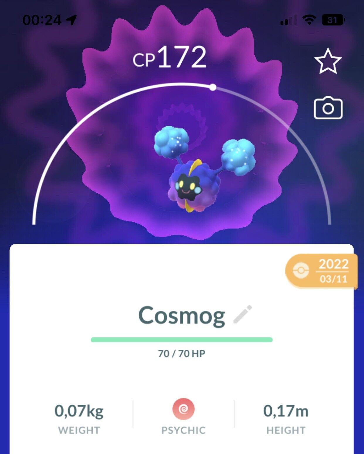 Cosmog (Pokémon) - Pokémon Go