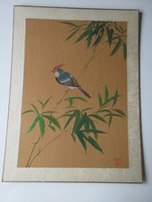 VINTAGE Chinese Painting on Silk - Good Condition Bird and Flowers Unframed 10