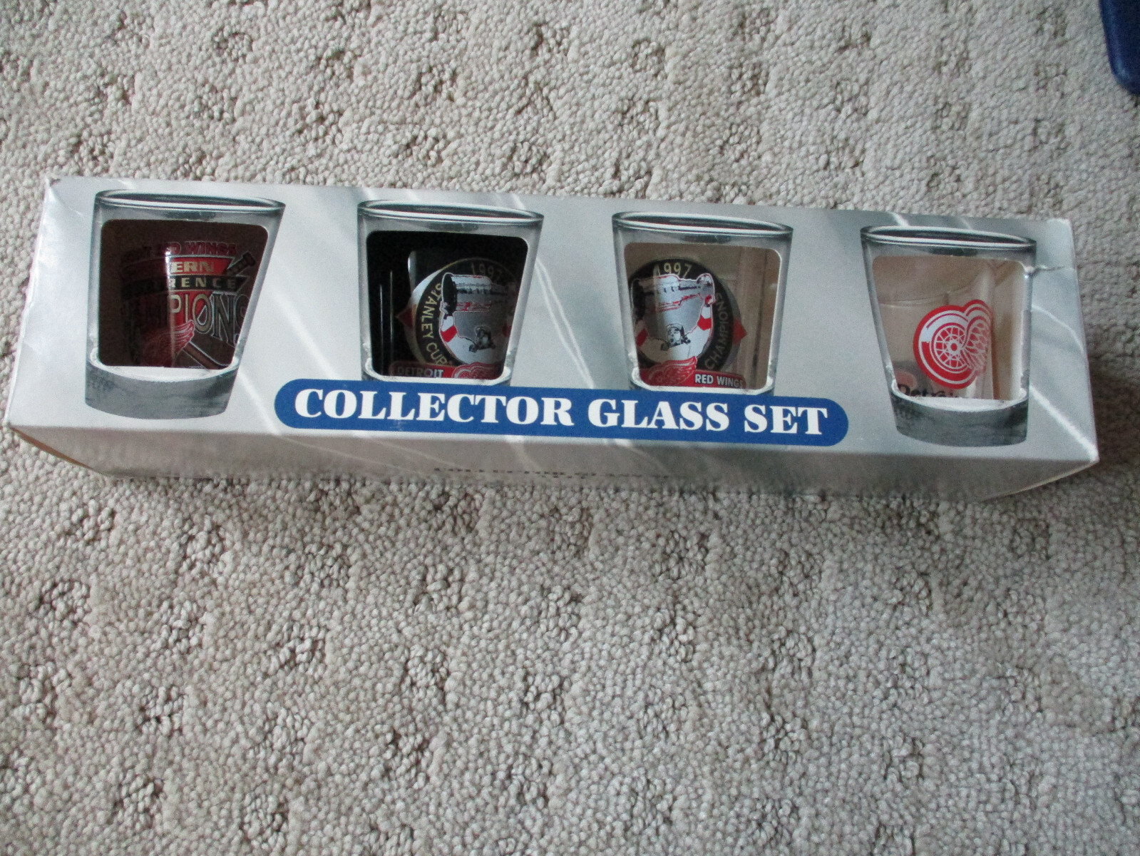 1997 Detroit Red Wings SC Champs Shot Glass Collectors Set NHL Hunter MFG NIB * eBay