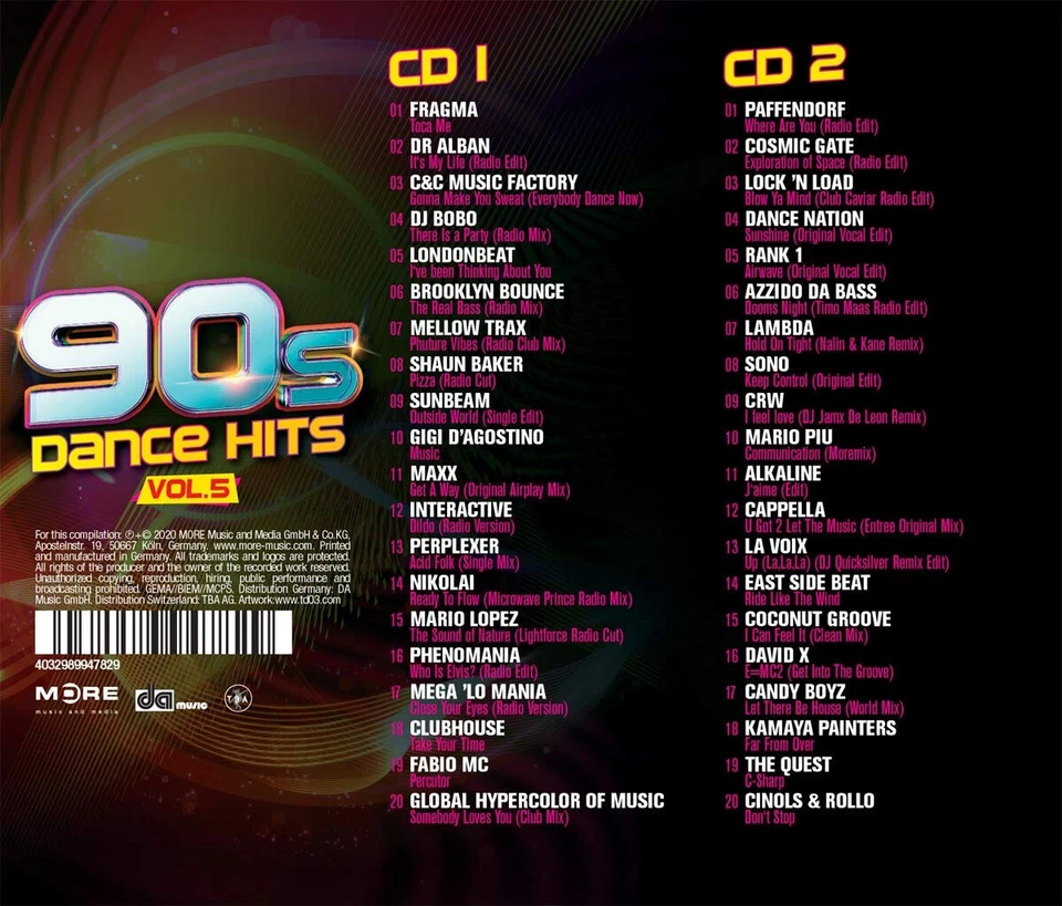 90s DANCE HITS 5 = Fragma/Bobo/Sunbeam/Rank/Cosmic Gate...= 2CD = EURO DANCE - Bild 2 von 2