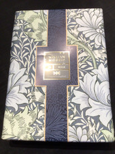 William Morris Duvet Cover Sham QUEEN 3 PC Set CHRYSANTHEMUM SEA BLUE