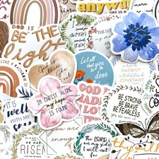 5-50 pcs Bible Verse Stickers, Jesus Christian Phrase Boho Phone Laptop Decals