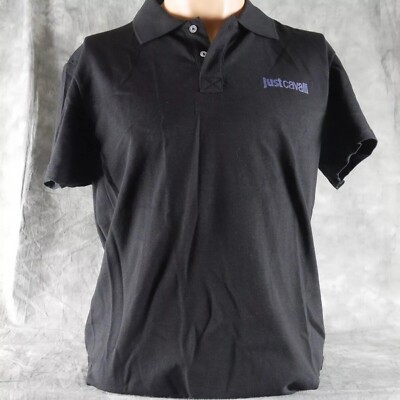 NWT AUTHENTIC JUST CAVALLI Black BEACHWEAR SHORT SLEEVE SIZE US L EU 50  60616.1