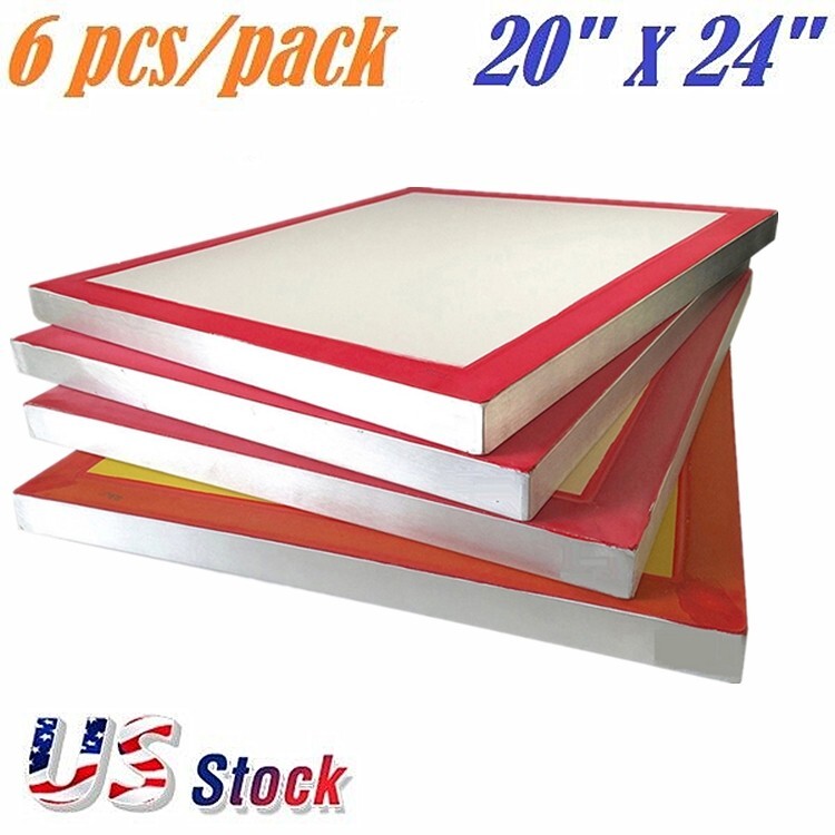 6 PACK Aluminum Frame Silk Screen Printing Screens 20"x 24" White 160 Mesh Count