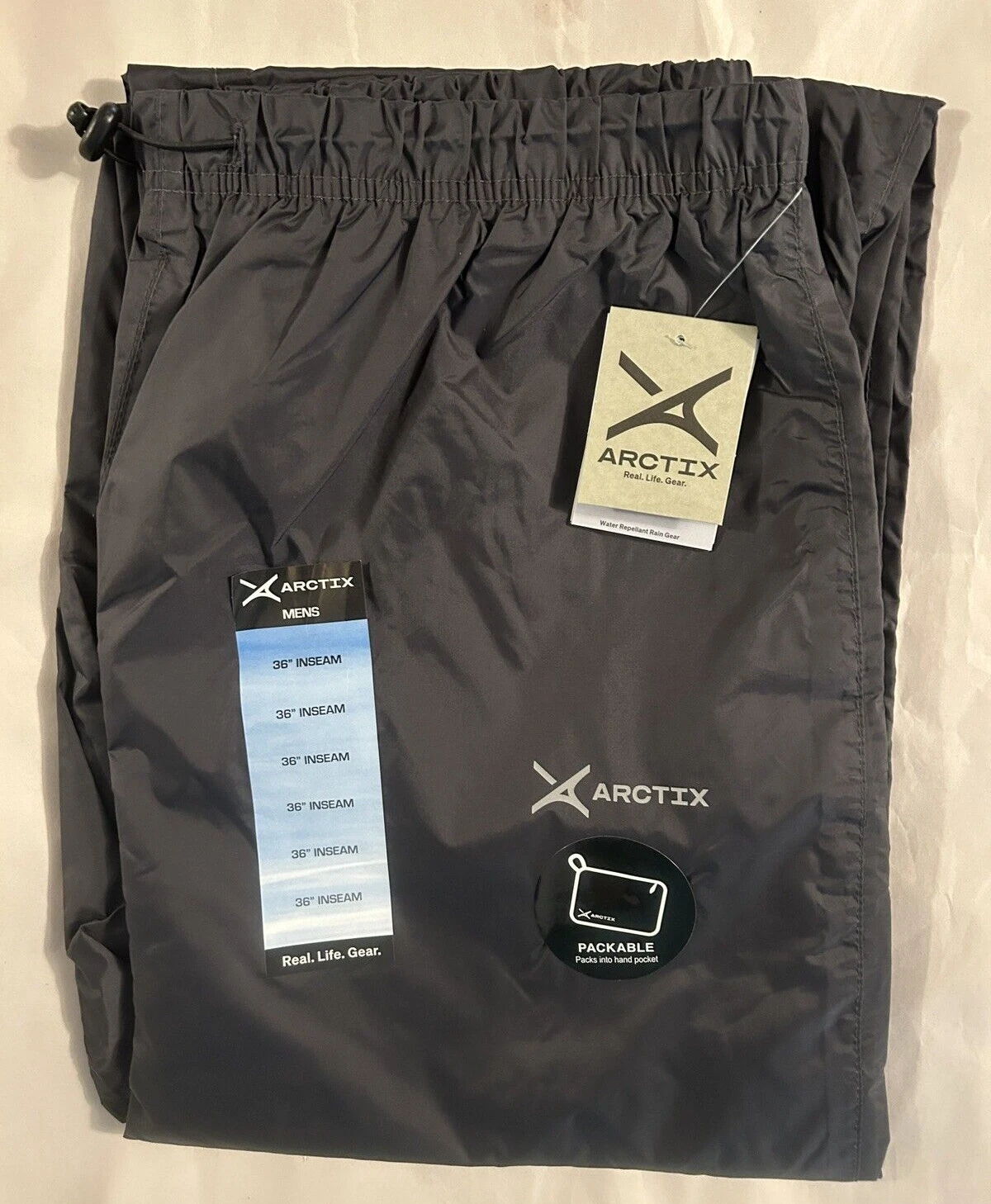 NEW Arctix Men's Storm Rain Pant, Charcoal, Large / 36L