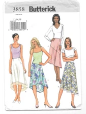 Butterick 3858, Misses' Petite Skirt, Size 12-14-16, Easy Sewing Pattern