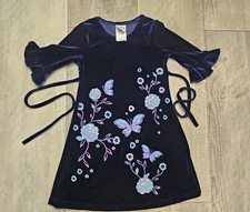 Vintage Girls Brooke Lindsay Velvet Butterfly Dress sz 6