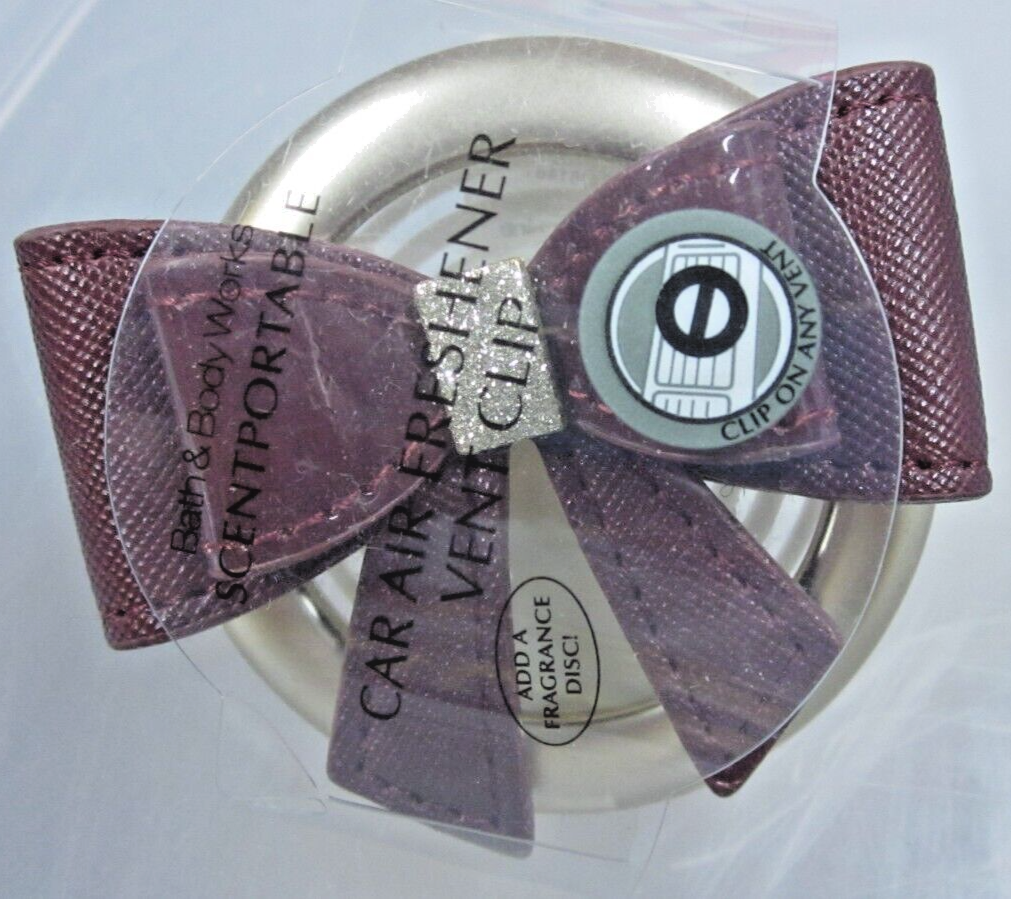 Bath & Body Works Scentportable Air Freshener Vent Clip maroon  Big Bow